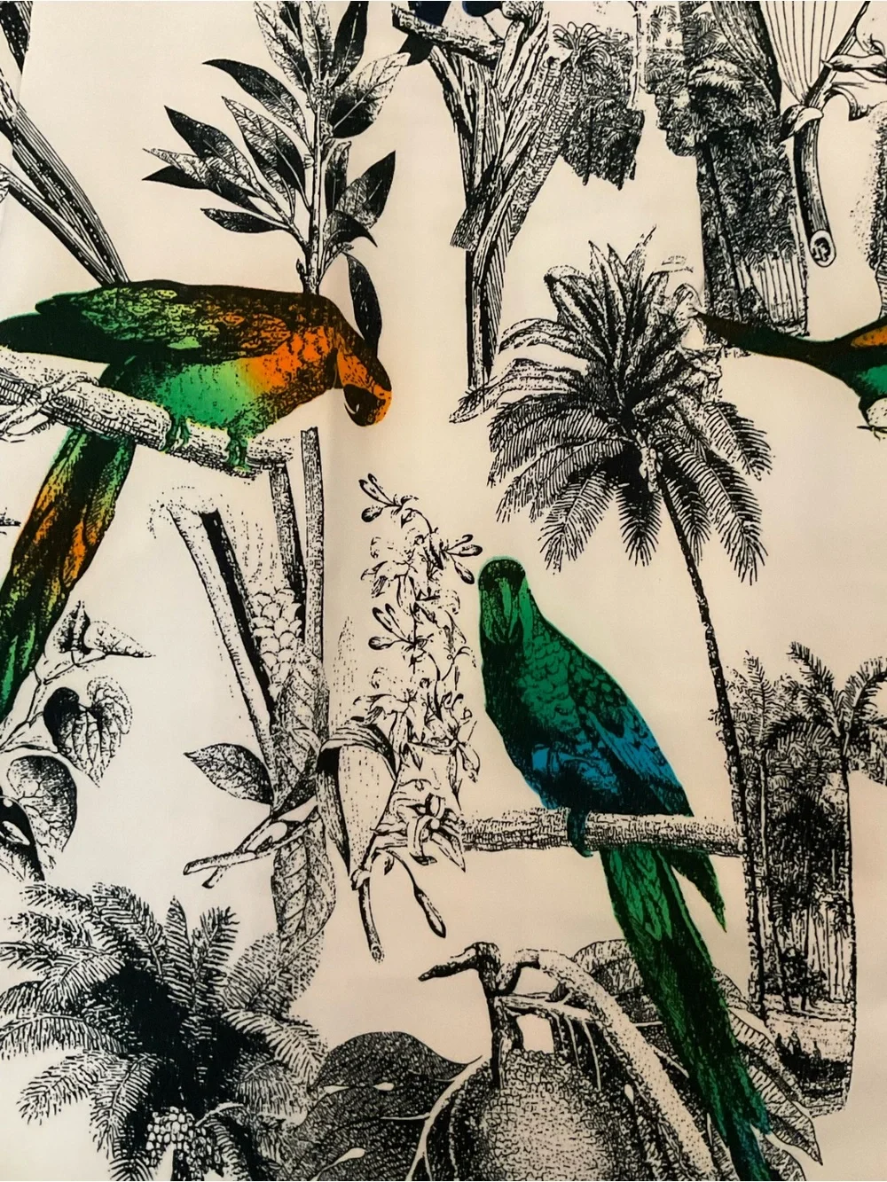 Catherine Malandrino - Pencil Skirt with Green and Orange Parrot Print. Size 8